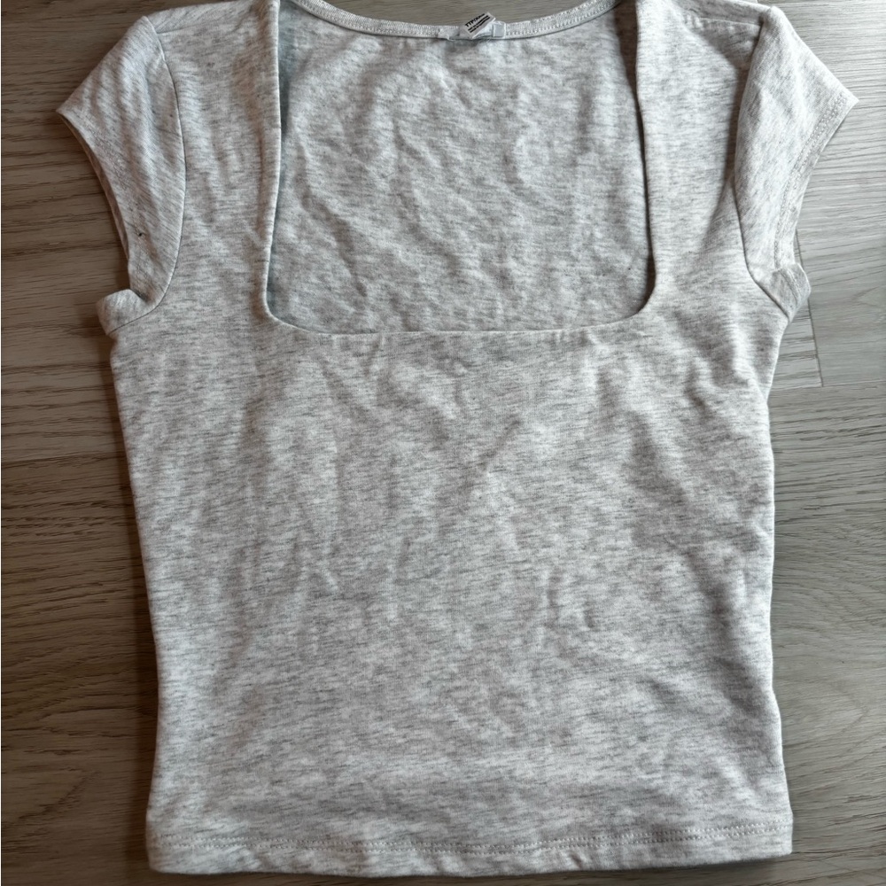Garage Light Gray Short Sleeve Top